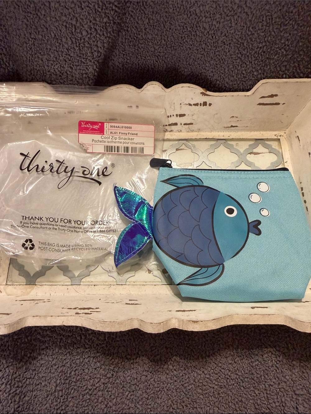 thirty-one Blue Fish Coin Pouch with Shiny Tail